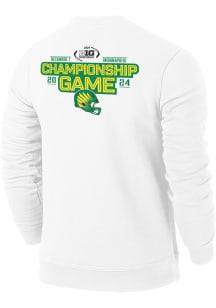 Oregon Ducks Mens White 2024 Big Ten Football Championship Front Back Long Sleeve Crew Sweatshirt