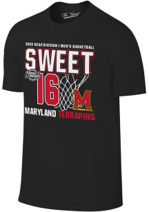 Maryland Terrapins Black 2025 NCAA Sweet 16 Short Sleeve T Shirt