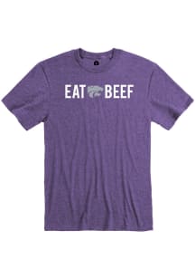 Rally K-State Wildcats Purple Eat Beef Short Sleeve Fashion T Shirt