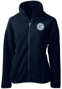 Cutter and Buck Chicago Fire Womens Navy Blue Cascade Sherpa Light Weight Jacket