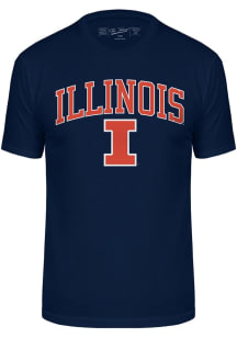 Illinois Fighting Illini Navy Blue Cotton Short Sleeve Fashion T Shirt