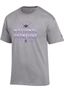 Champion Northwestern Wildcats Grey 2025 NCAA Womens Golf Champions Jersey Short Sleeve T Shirt