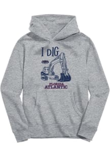 Vive La Fete Florida Atlantic Owls Youth Grey Excavator Long Sleeve Hoodie