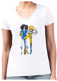 4Her Los Angeles Chargers Womens White Football Girls Design Short Sleeve T-Shirt