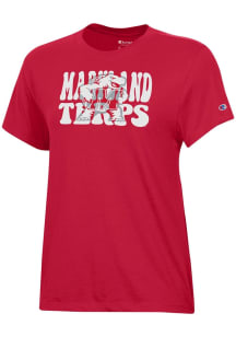 Champion Maryland Terrapins Womens Red Core Short Sleeve T-Shirt