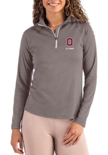 Cutter and Buck Ohio State Buckeyes Womens Graphite Alumni Coastline Qtr Zip