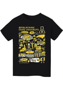 Vive La Fete Appalachian State Mountaineers Youth Black Impressions Short Sleeve T-Shirt