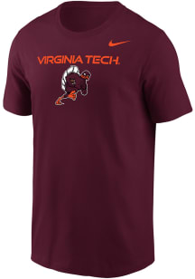 Nike Virginia Tech Hokies Maroon Club Fleece Running Hokie Short Sleeve T Shirt