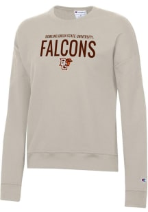 Champion Bowling Green Falcons Womens Oatmeal Stacked Powerblend Crew Sweatshirt