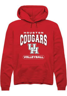 Summit Sportswear Houston Cougars Mens Red Volleyball Long Sleeve Hoodie