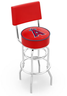 Los Angeles Angels Double-Ring Swivel with Back Pub Stool - Silver