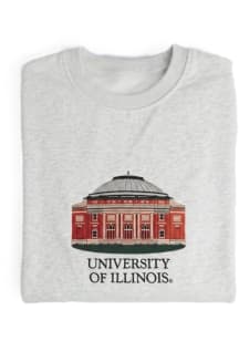 Illinois Fighting Illini Mens Grey Campus Long Sleeve Crew Sweatshirt