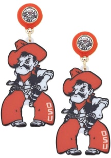 Oklahoma State Cowboys Resin Mascot Womens Earrings