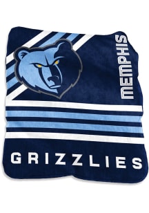 Memphis Grizzlies Stripe Raschel Raschel Throw Blanket - Navy Blue