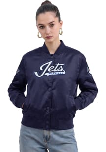 Pro Standard Winnipeg Jets Womens Navy Blue Classic Chenille Light Weight Jacket