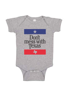Texas Baby Grey Heather Don't Mess With Texas Short Sleeve One Piece