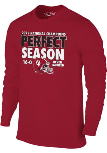 Indiana Hoosiers Crimson 2025 College Football National Champions 16-0 Undefeated Long Sleeve T Sh..
