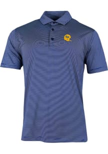 Columbia Pitt Panthers Mens Blue Vault Heat Seal Double Hit Short Sleeve Polo