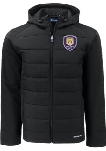 Mens Orlando City SC Cutter and Buck Mens Evoke Hood Heavyweight Jacket - Black