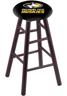 Michigan Tech Huskies Round Cushion Maple Pub Stool - Brown