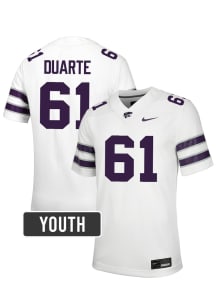 Chase Duarte K-State Wildcats Youth White Nike NIL Name And Number Football Jersey