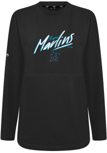 Levelwear Miami Marlins Womens Black Beaudry Sizzle Crew Sweatshirt