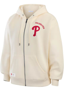 WEAR by Erin Andrews Philadelphia Phillies Womens White Casual Long Sleeve Full Zip Jacket
