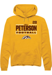 Will Peterson Western Michigan Broncos Mens Gold Football NIL Stacked Box Player Hood