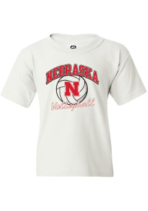 Summit Sportswear Nebraska Cornhuskers Youth White Team Script Short Sleeve T-Shirt