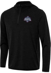 Antigua UConn Huskies Mens Black 2025 Womens National Champions Tidy Long Sleeve Qtr Zip Pullover