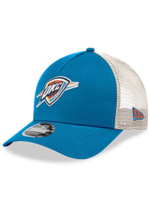 New Era Oklahoma City Thunder Blue Team Logo Trucker 9FORTY Youth Adjustable Hat