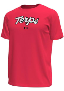 Under Armour Maryland Terrapins Red Terps Script Short Sleeve T Shirt