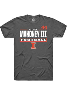 Patrick Mahoney III Illinois Fighting Illini Dark Grey Football NIL Stacked Box Short Sleeve Playe..