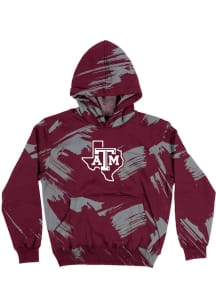 Vive La Fete Texas A&M Aggies Youth Maroon Paint Brush Long Sleeve Hoodie