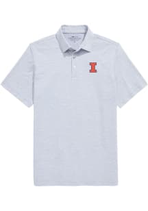 Vineyard Vines Illinois Fighting Illini Mens Blue St. Jean Stripe Short Sleeve Fashion Polo