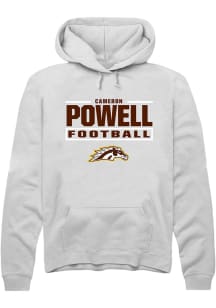 Cameron Powell Western Michigan Broncos Mens White Football NIL Stacked Box Player Hood