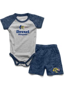Wes and Willy Drexel Dragons Infant Navy Blue Contrast Set Top and Bottom