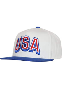 Team USA White Natural 5 Panel Snapback Mens Snapback Hat