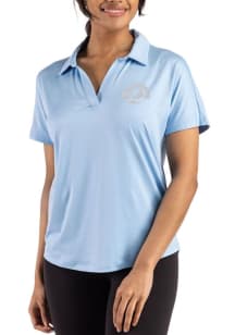 Cutter and Buck Los Angeles Rams Womens Light Blue Mono Coastline Short Sleeve Polo Shirt