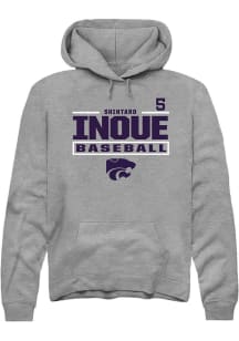 Shintaro Inoue  Rally K-State Wildcats Mens Graphite NIL Stacked Box Long Sleeve Hoodie
