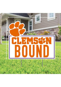 Clemson Tigers School Bound Yard Sign - White