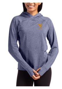 Cutter and Buck West Virginia Mountaineers Womens Navy Blue Alumni Adapt Knit Hood Hooded Sweatshi..