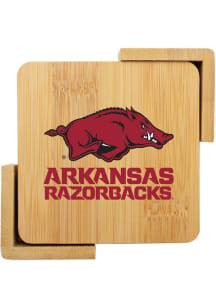 Arkansas Razorbacks 4 pack wooden Coaster - Cardinal