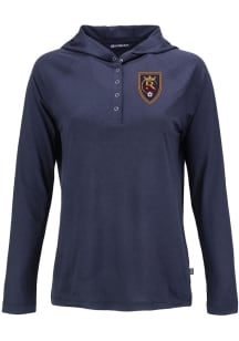 Cutter and Buck Real Salt Lake Womens Navy Blue Coastline Eco Hooded Sweatshirt
