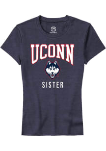 Summit Sportswear UConn Huskies Womens Navy Blue Sister Short Sleeve T-Shirt