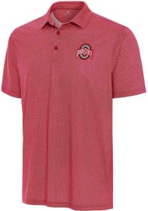 Antigua Ohio State Buckeyes Mens Red Trickle Short Sleeve Polo