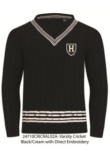 Harvard Crimson Mens Black Cricket Long Sleeve Crew Sweatshrt