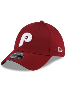 New Era Philadelphia Phillies Mens Maroon Silicone Patch Featherweight Poly 39THIRTY Flex Hat