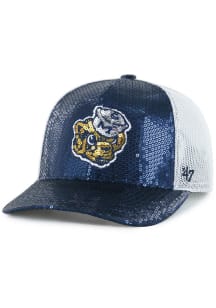 47 Michigan Wolverines Navy Blue Dazzle Trucker Womens Adjustable Hat