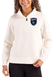 Cutter and Buck San Jose Earthquakes Womens White Roam Qtr Zip
